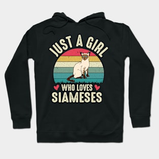 Just a Girl Who Loves Siameses Perfect Siamese Cat Lover Gift For Girl Hoodie